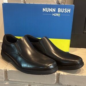 NIB Nunn Bush Bleeker Street KORE PRO BT SO Men's Black‎ Leather Loafers size 13
